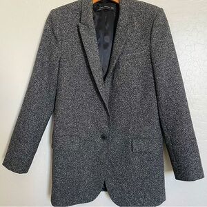 Zara Black and White Blazer Classic Notched Lapels